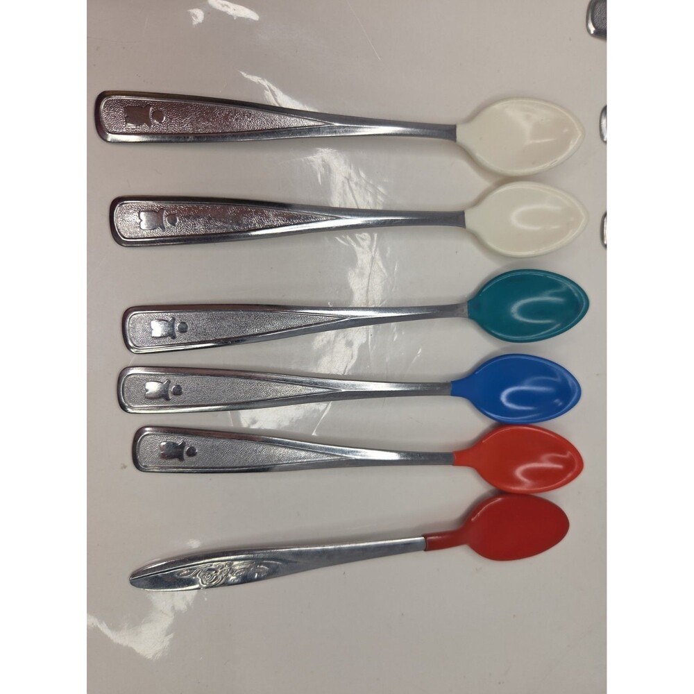 Vintage 1980s 1990s Gerber The First Years Soft Bite Baby Infant Spoon Lot 12pc